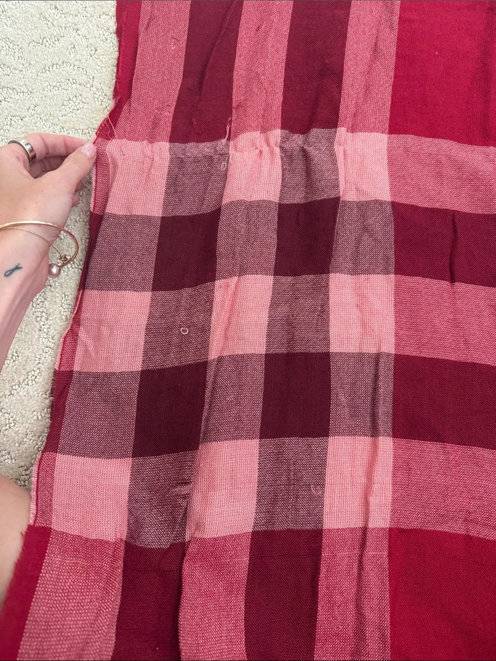 Burberry check thin scarf
